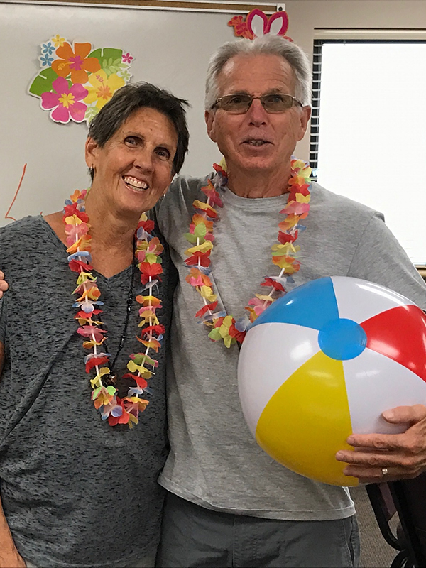 Debbie and Jerry at our Hawaiian Luau themed Memory Cafe