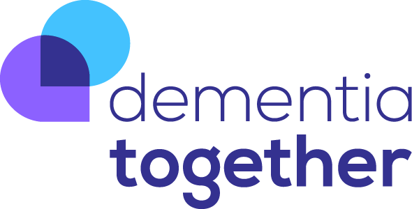 purple and blue circles intertwined with the text "Dementia Together"