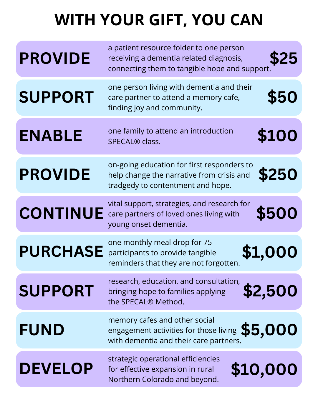 Gift Amounts